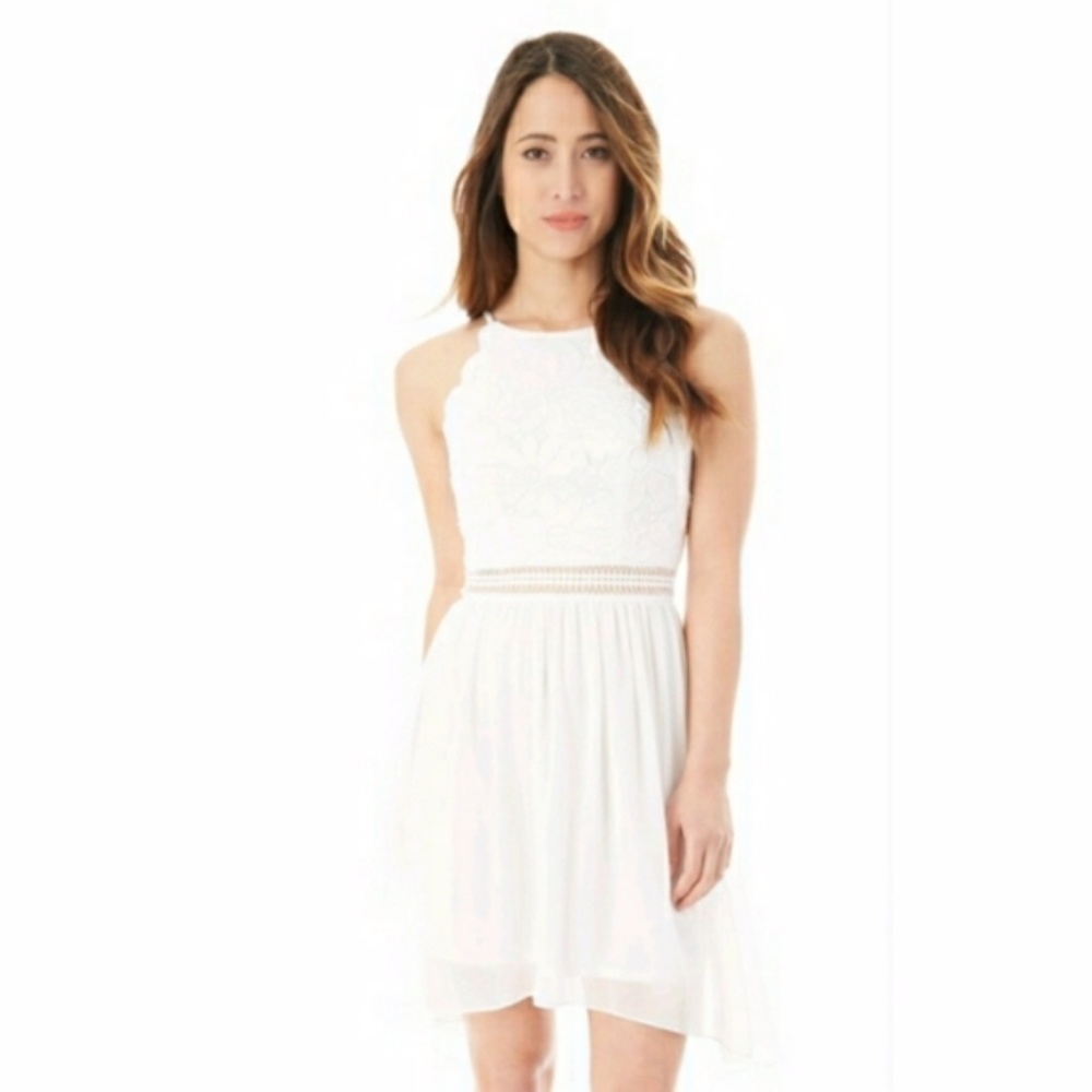 White halter skater dress (size 5)